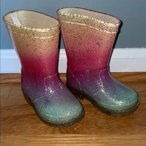 Old Navy Kids Glittery Multicolor Rain Boots
